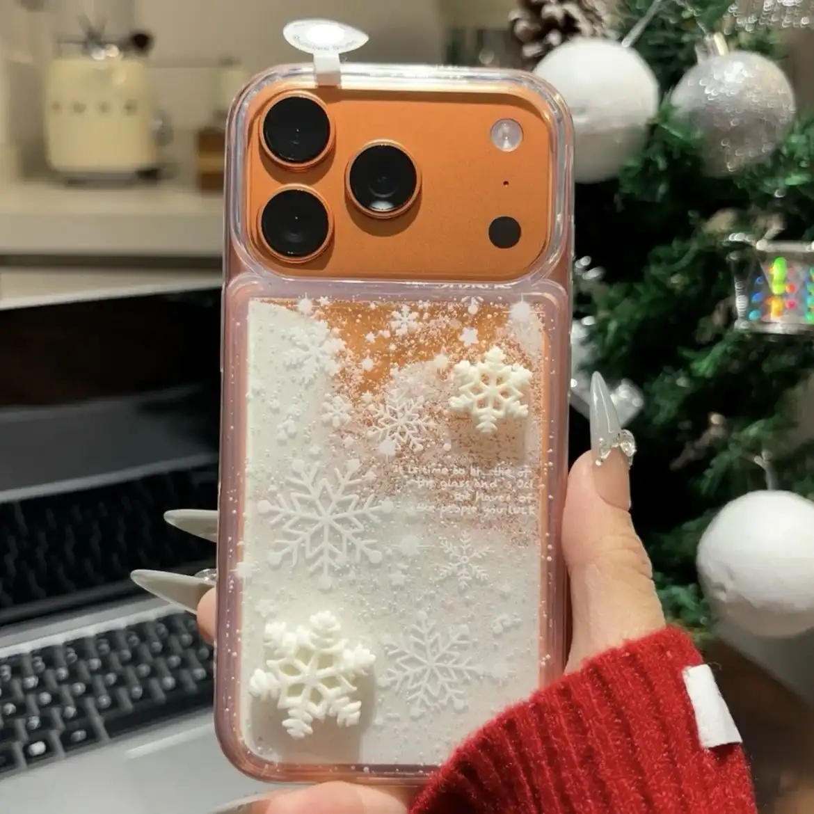 Liquid-sand Snowflake Phone Case For iPhone