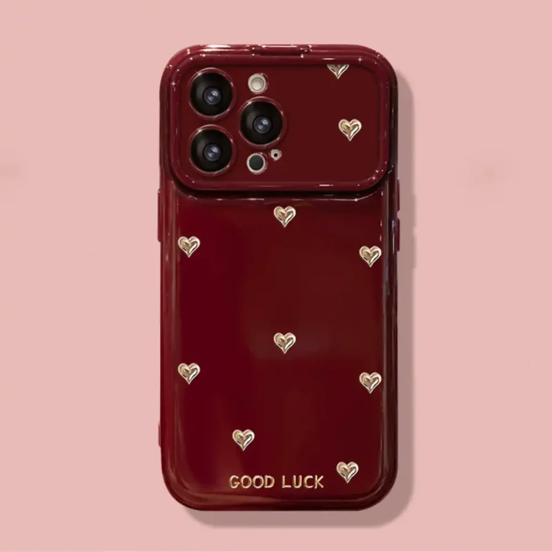 Makeup Mirror Lens Protector Heart iPhone Case Lucky Bow Back Cover