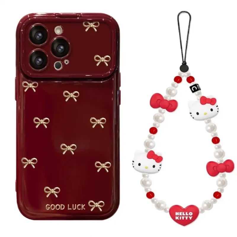 Makeup Mirror Lens Protector Heart iPhone Case Lucky Bow Back Cover
