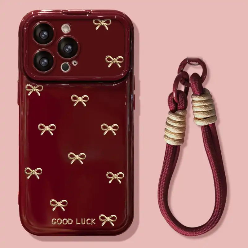 Makeup Mirror Lens Protector Heart iPhone Case Lucky Bow Back Cover