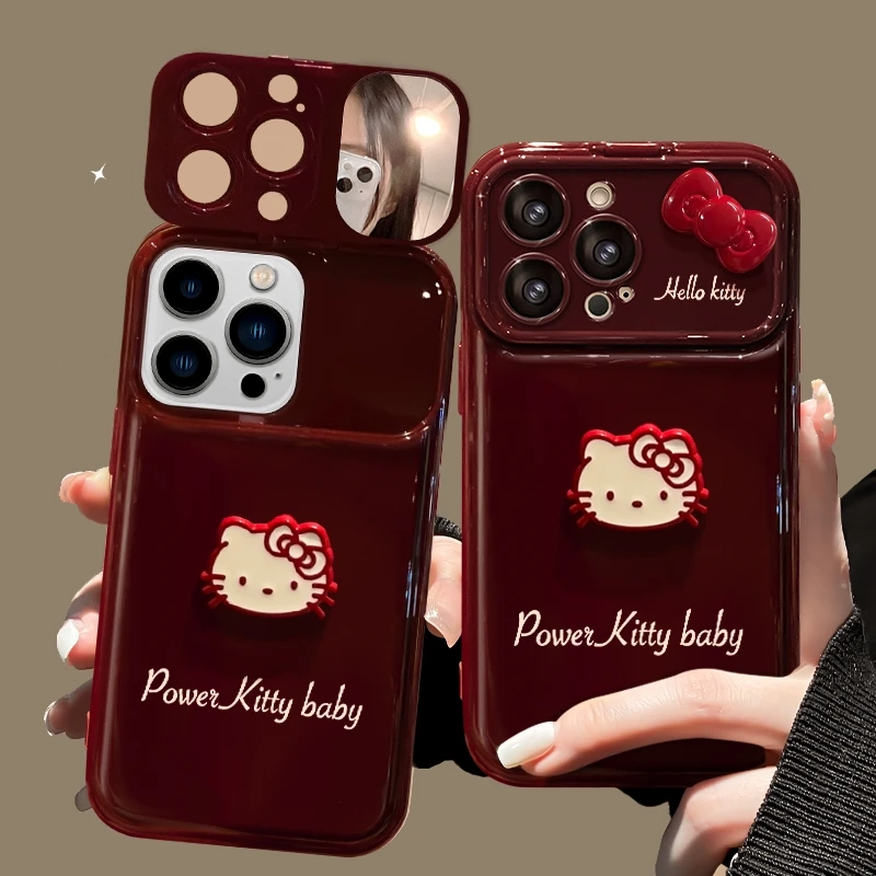 Makeup Mirror Lens Protector Kitty Flip iPhone Case 12 Makeup Mirror Lens Protector Kitty Flip iPhone Case