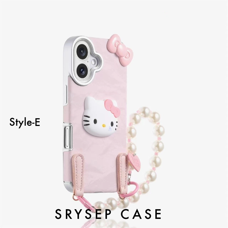 iPhone Lanyard Series - Cute Pink Liquid Silicone Phone Case