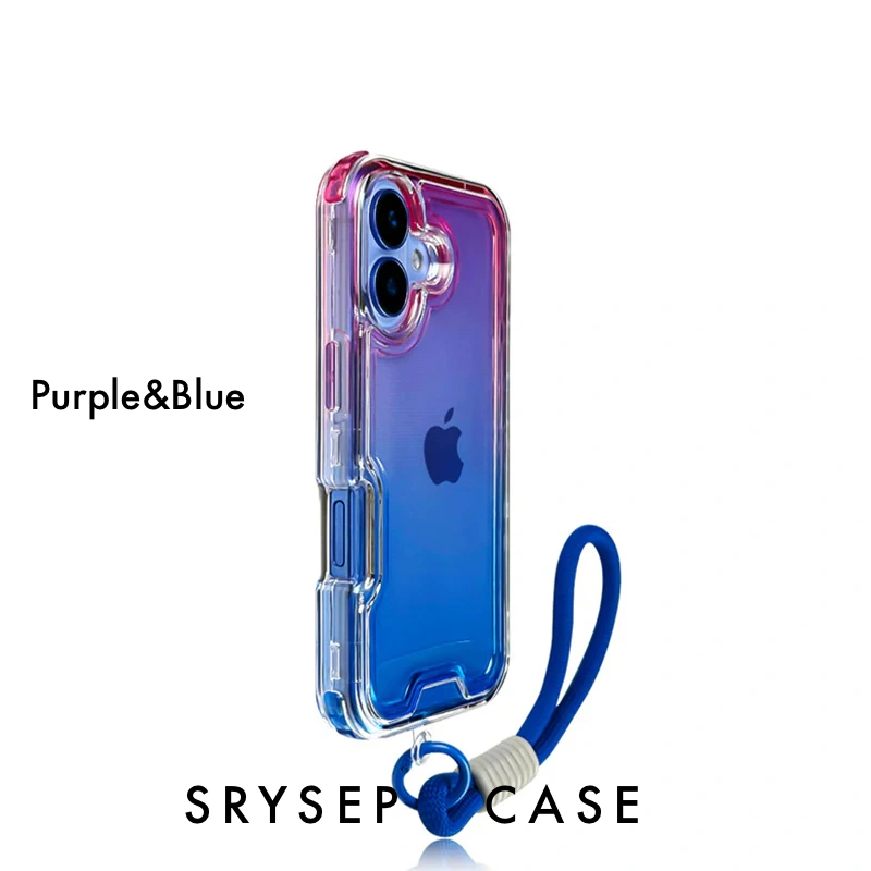 iPhone Lanyard Series - Gradient Design Clear TPU Phone Case