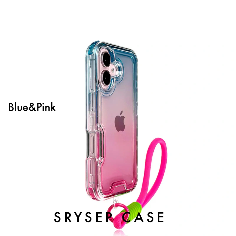 iPhone Lanyard Series - Gradient Design Clear TPU Phone Case