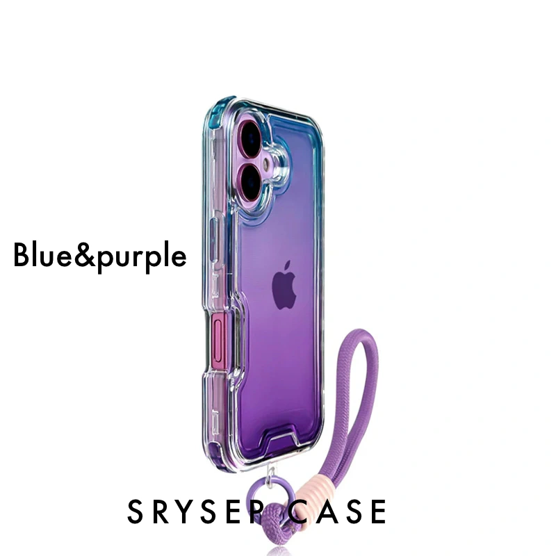 iPhone Lanyard Series - Gradient Design Clear TPU Phone Case