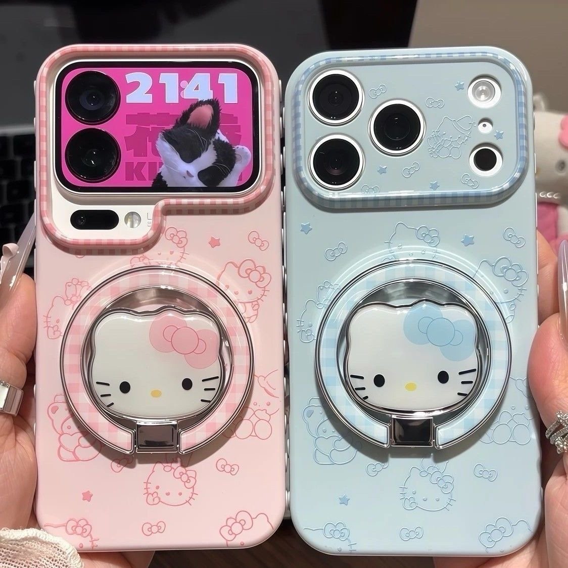 Cuteness Kitty Mirror Stand Phone Case for iPhone