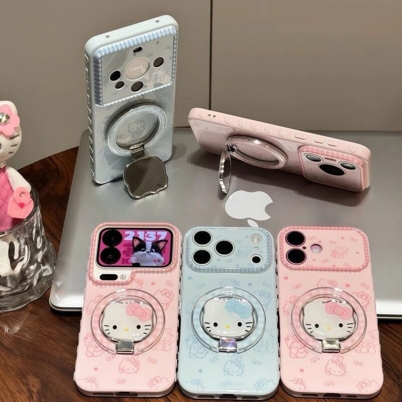 Cuteness Kitty Mirror Stand Phone Case for iPhone